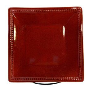 Pier 1 Imports Stoneware Spice Route Paprika Square Beaded Salad Plate 8.25"